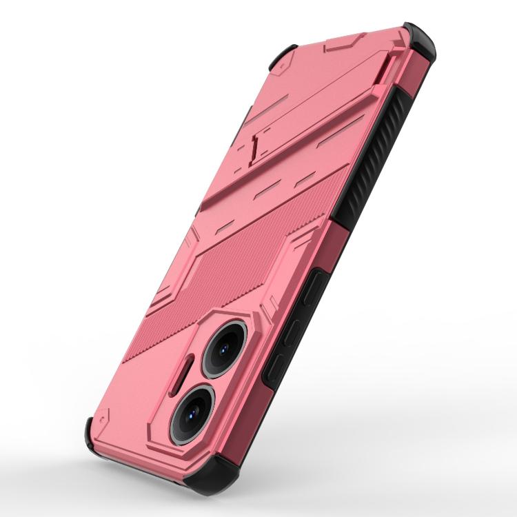 Funda 2 en 1 de PC + TPU con soporte para Redmi Turbo 4 Pro Punk Armor (rojo claro)