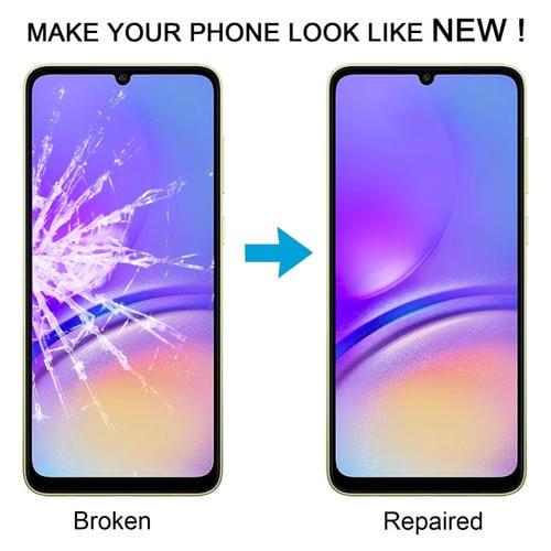 Lente de Cristal Exterior Samsung Galaxy A05 SM-A055F Pantalla Frontal con Adhesivo OCA (10 Piezas)