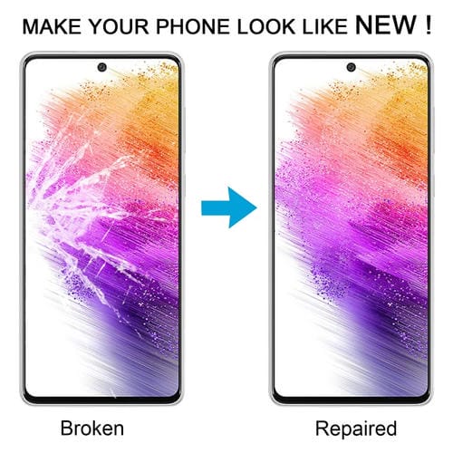 Obiettivo in vetro dello schermo Samsung Galaxy A73 SM-A736B con adesivo OCA (10 pezzi)