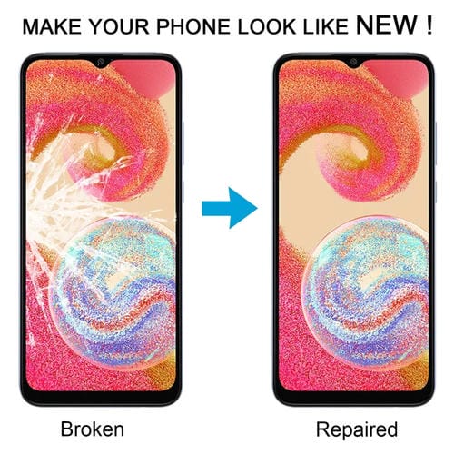 Lente de Vidrio Exterior Samsung Galaxy A04e SM-A042F con Adhesivo OCA (10 Piezas)