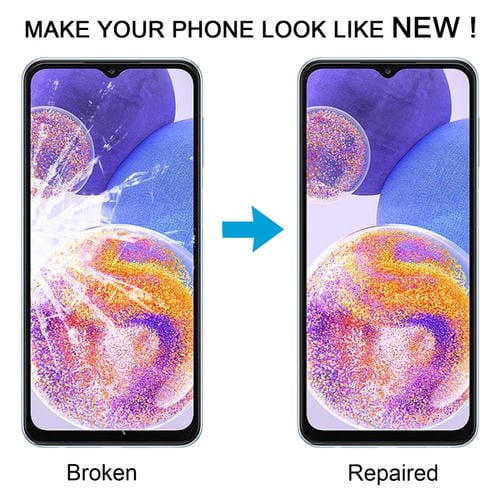 Objectif en verre extérieur Samsung Galaxy A23 4G SM-A235F Écran frontal avec adhésif OCA (10 pièces)