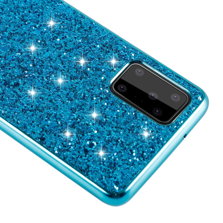 Para Huawei P40 Pro Plus Funda protectora de TPU a prueba de golpes en polvo con purpurina (oro rosa)