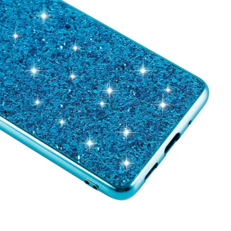Para Huawei P40 Pro Plus Funda protectora de TPU a prueba de golpes en polvo con purpurina (oro rosa)