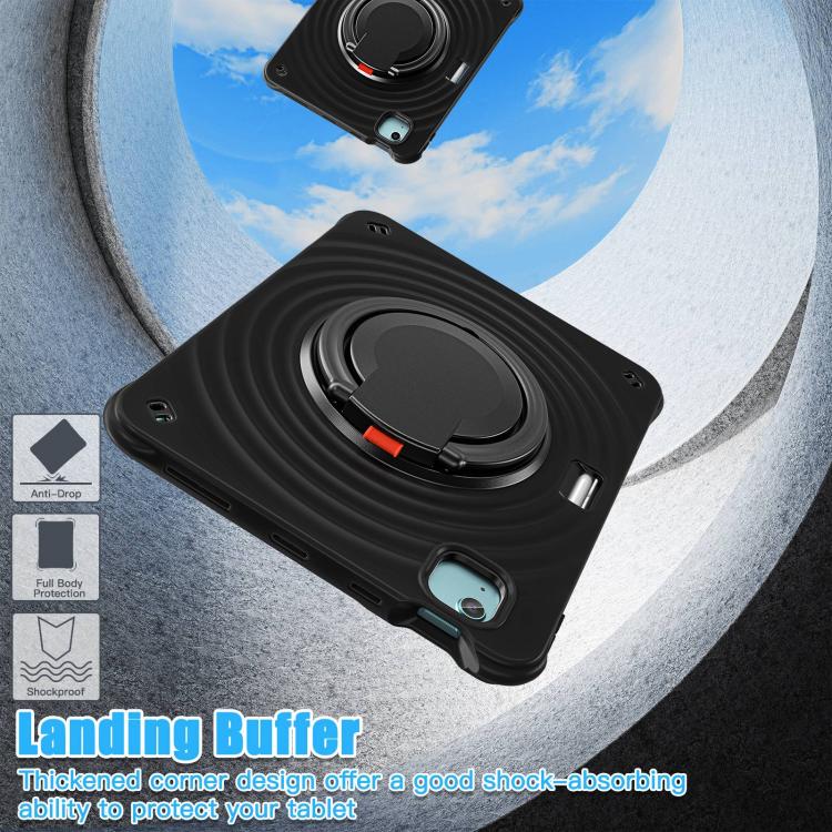 Funda híbrida Silicona para iPad Air 11 (2025/2024) con Asa Giratoria (Negro)