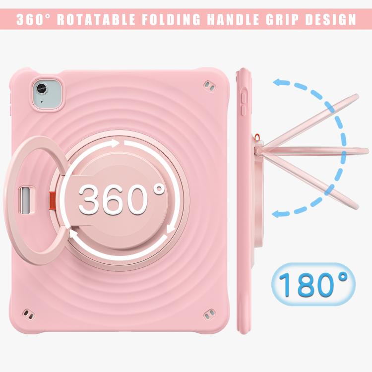 Funda híbrida Silicona para iPad Air 13 (2025/2024) con Asa Giratoria y Soporte (Rosa)