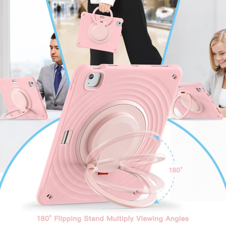 Funda híbrida Silicona para iPad Air 13 (2025/2024) con Asa Giratoria y Soporte (Rosa)