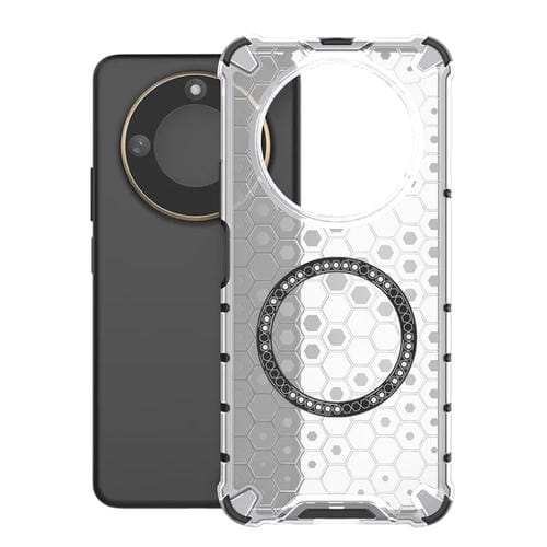 Funda para Teléfono Honor X60 5G a Prueba de Golpes con Anillo Magnético de Panal (Blanca)