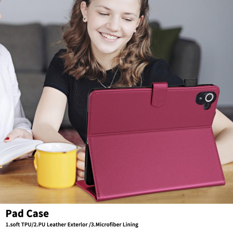 Funda de cuero con diseño de rombos y celosía para Xiaomi Redmi Pad de 8,8 pulgadas (2025) (roja)