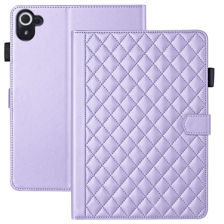 Funda de cuero con diseño de rombos y celosía para Xiaomi Redmi Pad de 8,8 pulgadas (morado)