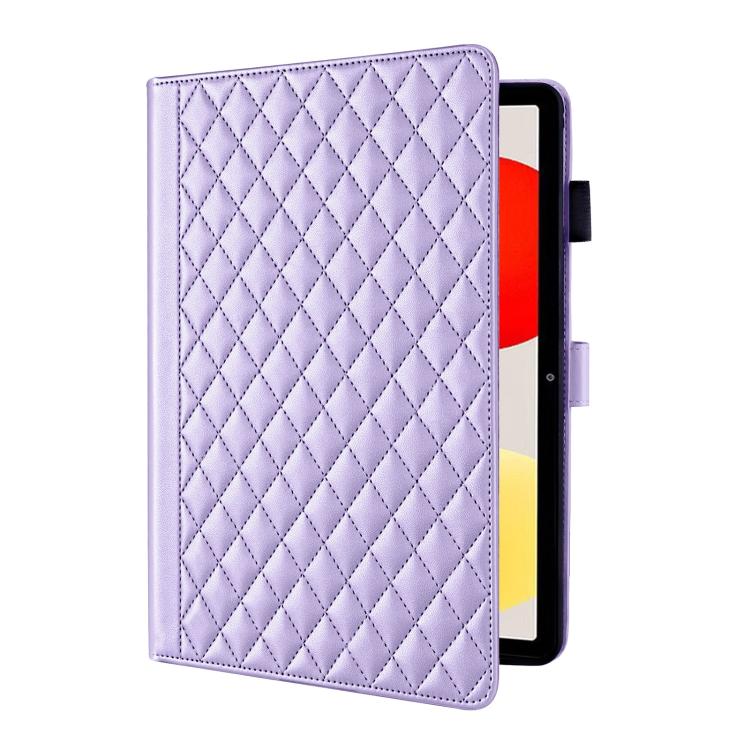 Funda de cuero con diseño de rombos y celosía para Xiaomi Redmi Pad de 8,8 pulgadas (morado)