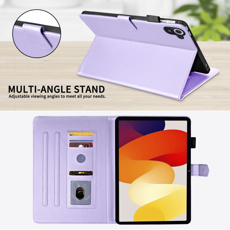 Funda de cuero con diseño de rombos y celosía para Xiaomi Redmi Pad de 8,8 pulgadas (morado)
