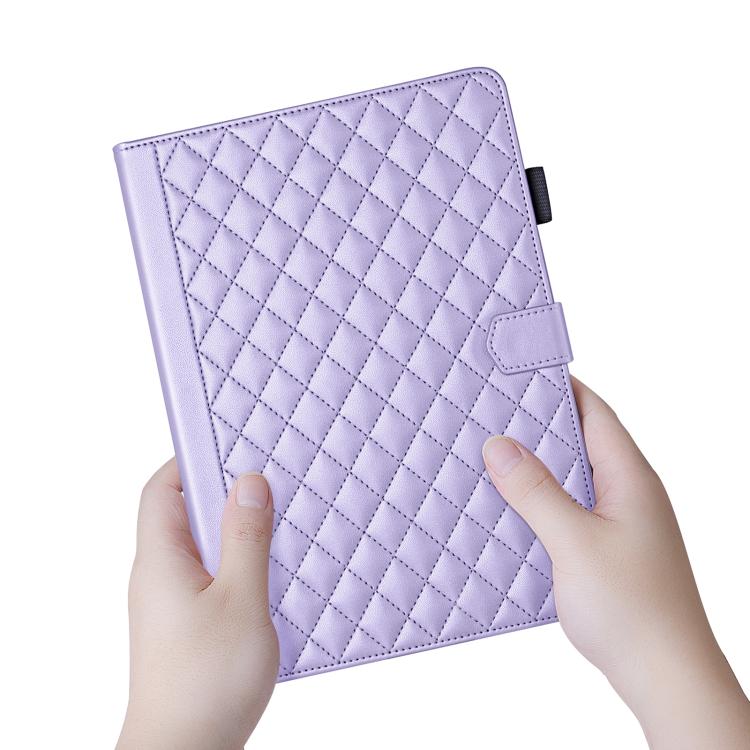 Funda de cuero con diseño de rombos y celosía para Xiaomi Redmi Pad de 8,8 pulgadas (morado)