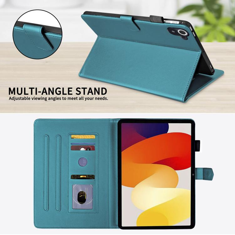 Funda de cuero con diseño de rombos y celosía para Xiaomi Redmi Pad de 8,8 pulgadas (2025) (verde oscuro)