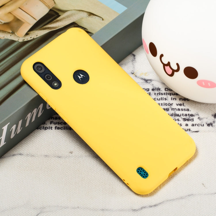 Para Motorola Moto E6s (2020) Funda protectora de cobertura total a prueba de golpes de silicona líquida de color puro (amarillo)