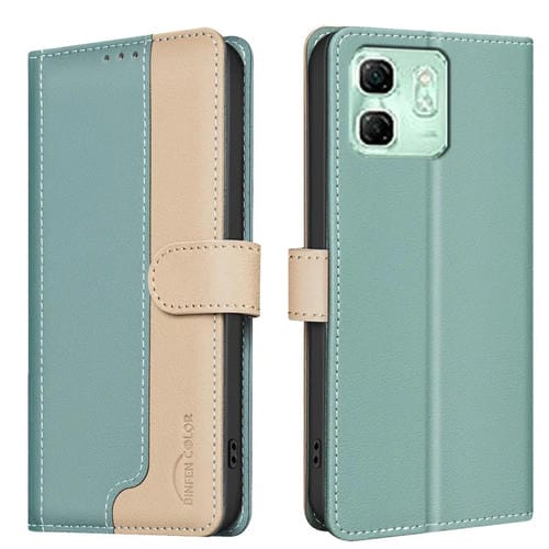 Funda de Cuero Antirrobo con Protección RFID para Infinix Smart 9 Hot 50I (Verde)