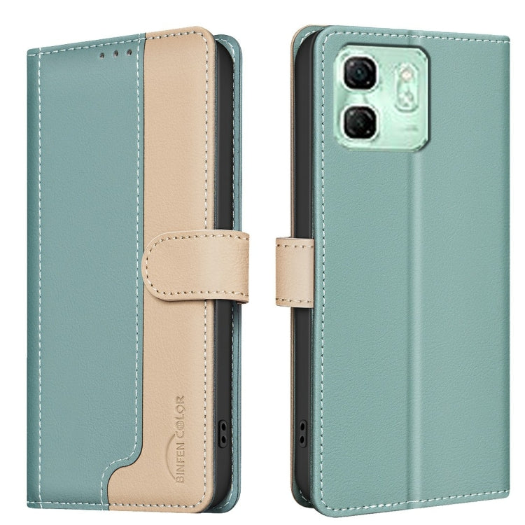Funda de Cuero Antirrobo con Protección RFID para Infinix Smart 9 Hot 50I (Verde)