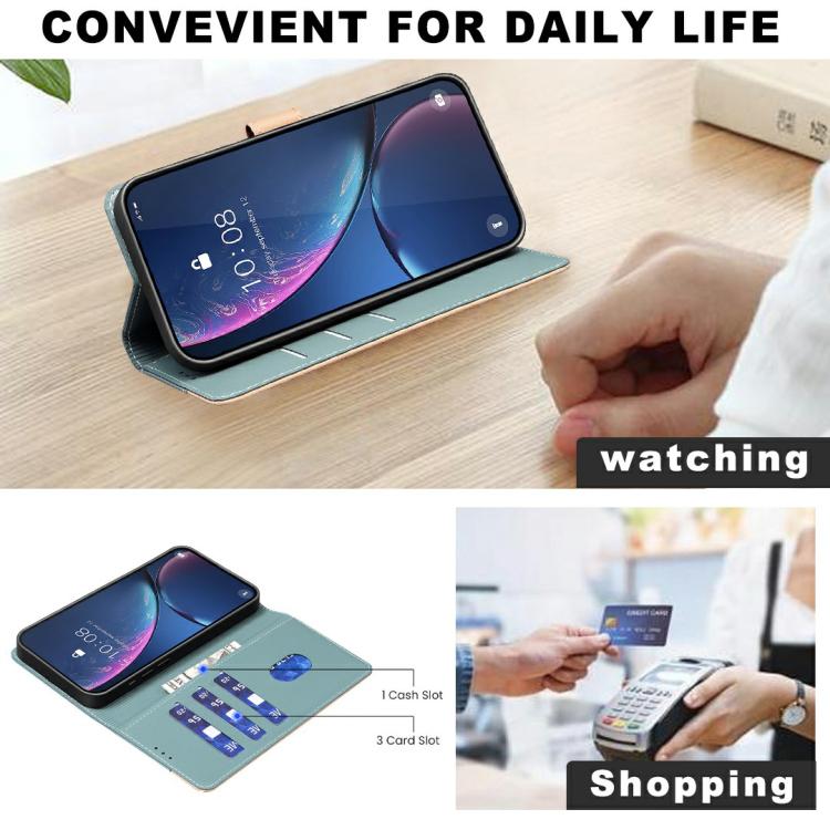 Funda de cuero antirrobo RFID a juego para Infinix Smart 10 4G (verde)