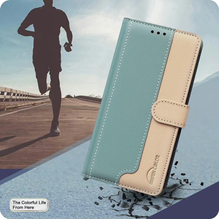 Funda de cuero antirrobo RFID a juego para Infinix Smart 10 4G (verde)