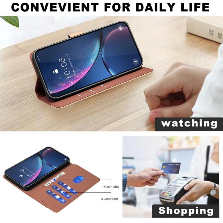 Funda de cuero antirrobo RFID a juego para Infinix Smart 10 4G (marrón)
