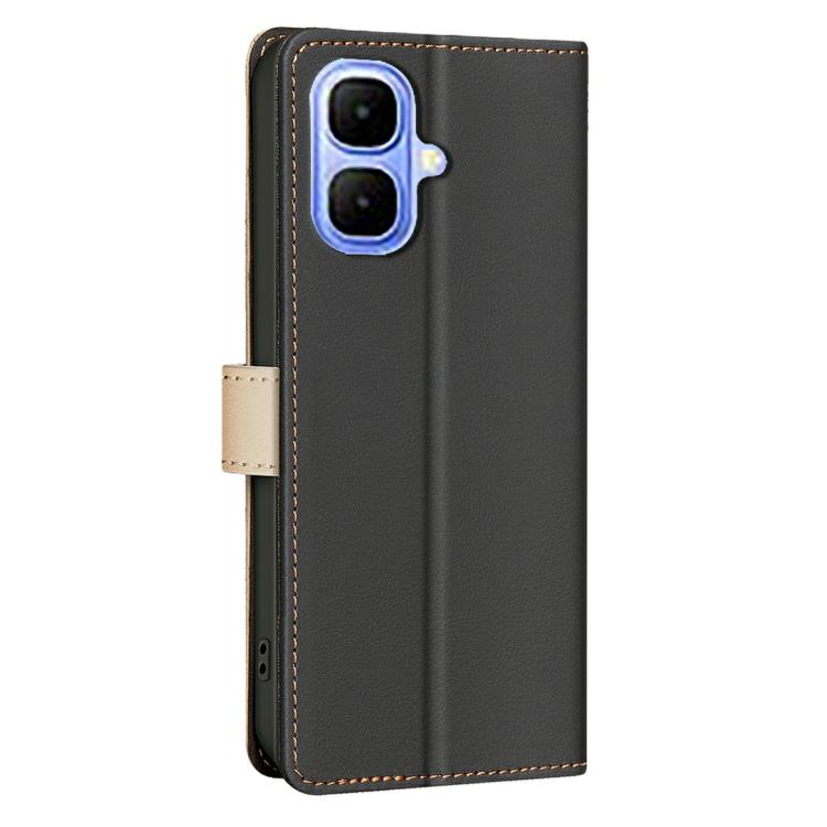 Funda de cuero antirrobo RFID a juego para Infinix Smart 10 4G (negro)