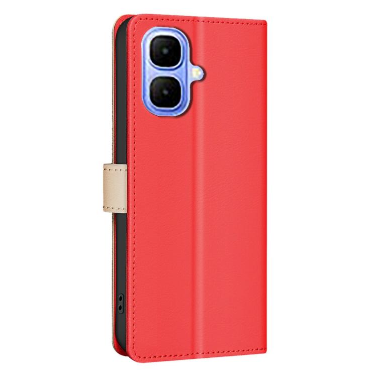 Funda de cuero antirrobo RFID a juego para Infinix Smart 10 4G (roja)