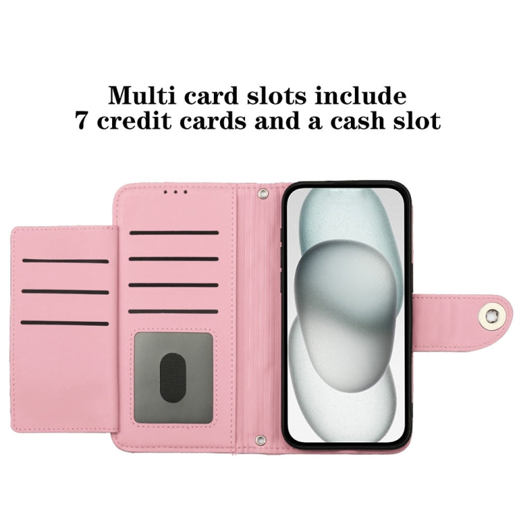 Funda de Cuero con Tapa y Textura Rombal para BlackView Wave 8C con Cordón (Rosa)
