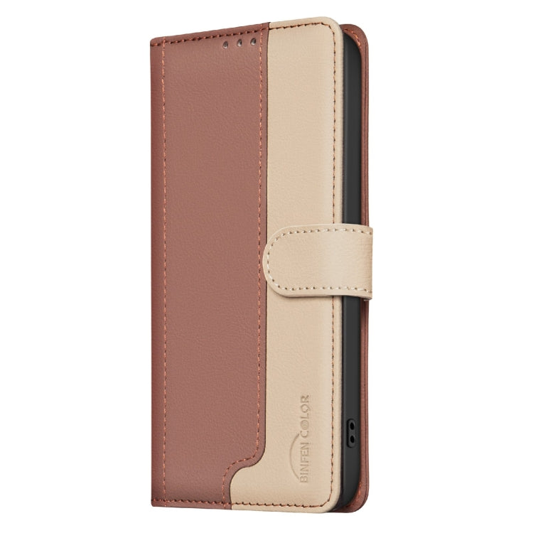 Funda de Cuero Antirrobo con Protección RFID para Tecno Pova 6 Neo 5G y Spark 30 5G (Marrón)