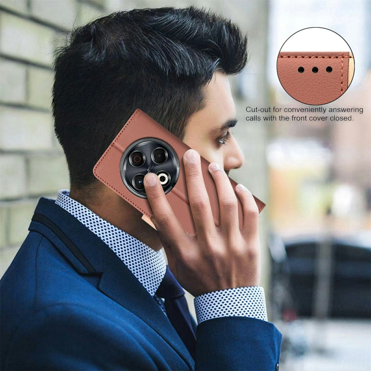 Funda de Cuero Antirrobo con Protección RFID para Teléfono Tecno Spark 30 4G (Marrón)