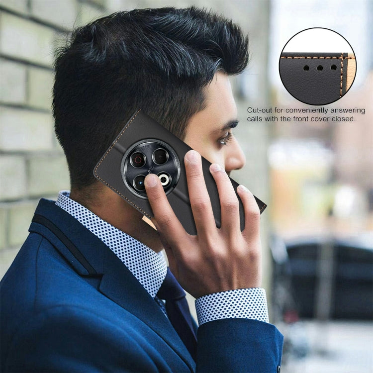 Funda de Cuero Antirrobo con Protección Rfid para Teléfono Tecno Spark 30 4G (Negro)