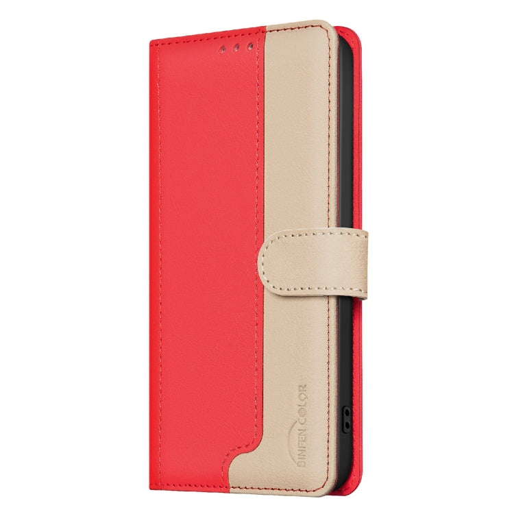 Funda de Cuero Antirrobo RFID para Tecno Spark 30 4G (Rojo)
