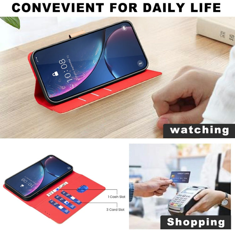 Funda de Cuero Antirrobo RFID para Tecno Spark 30 4G (Rojo)