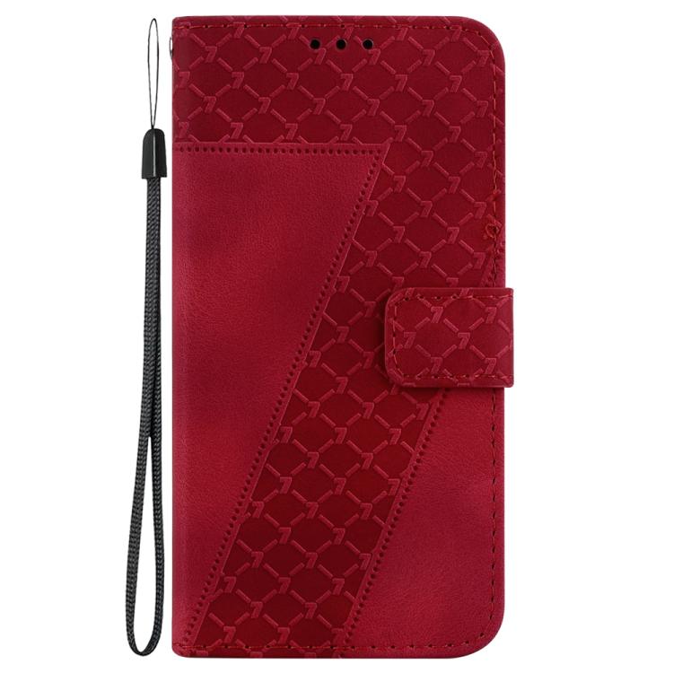 Funda de cuero con relieve de siete formas para Redmi A5 4G (171,7 mm) (roja)