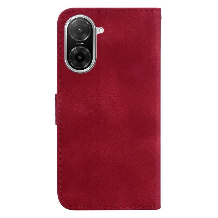 Funda de cuero con relieve de siete formas para Redmi A5 4G (171,7 mm) (roja)