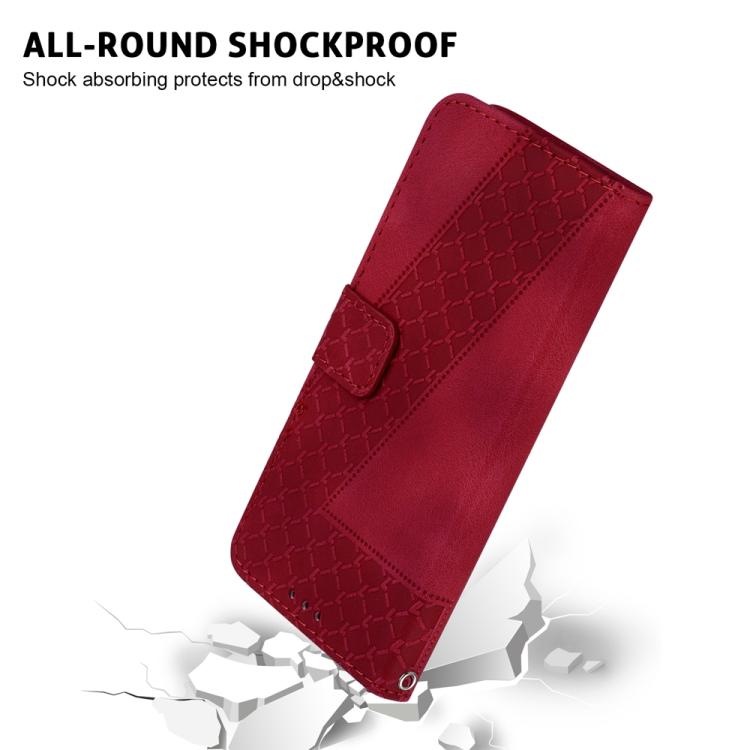 Funda de cuero con relieve de siete formas para Redmi A5 4G (171,7 mm) (roja)