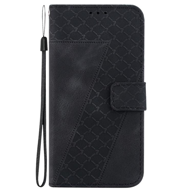 Funda de cuero con relieve de siete formas para Redmi A5 4G (171,7 mm) (negra)