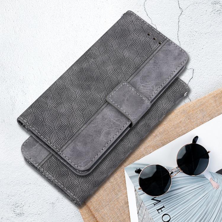 Funda de cuero con relieve geométrico para Redmi A5 4G (171,7 mm) (gris)