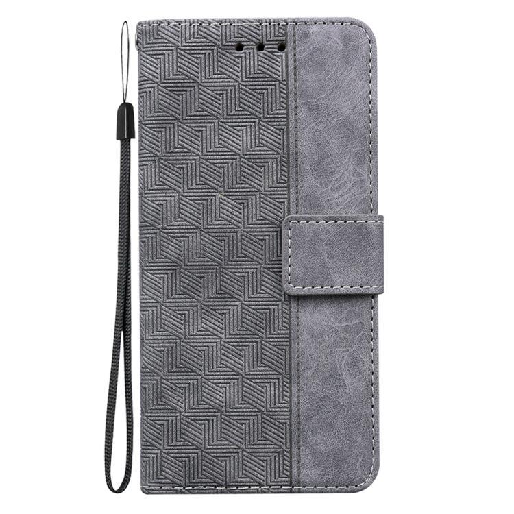 Funda de cuero con relieve geométrico para Redmi A5 4G (171,7 mm) (gris)