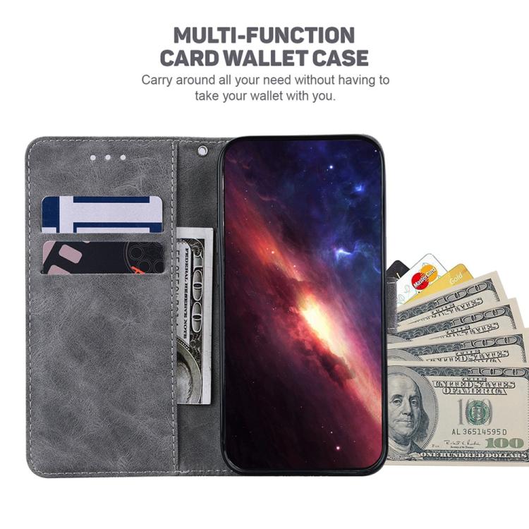 Funda de cuero con relieve geométrico para Redmi A5 4G (171,7 mm) (gris)