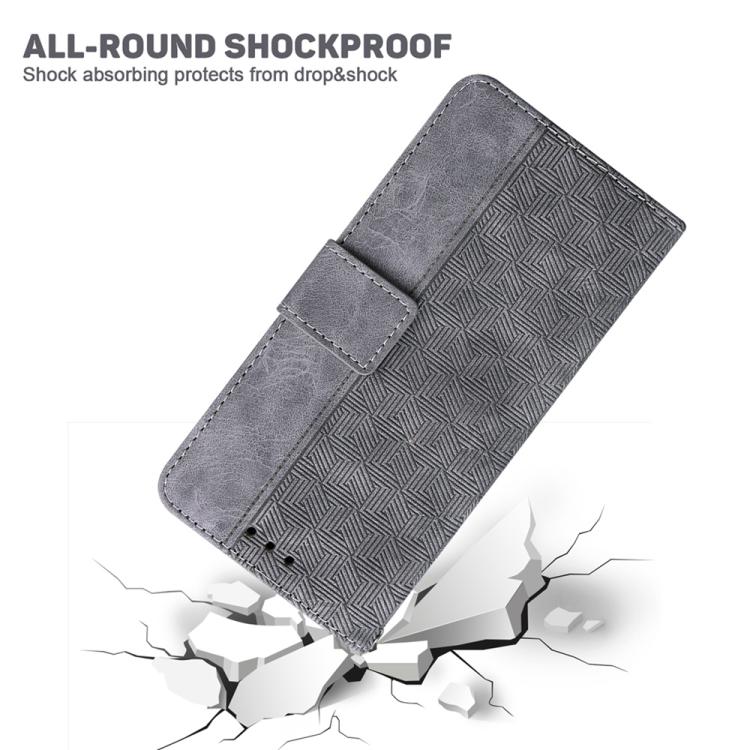Funda de cuero con relieve geométrico para Redmi A5 4G (171,7 mm) (gris)