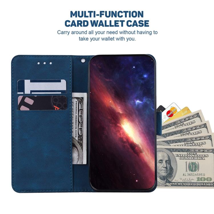 Funda de cuero con relieve geométrico para Redmi A5 4G (171,7 mm) (azul)