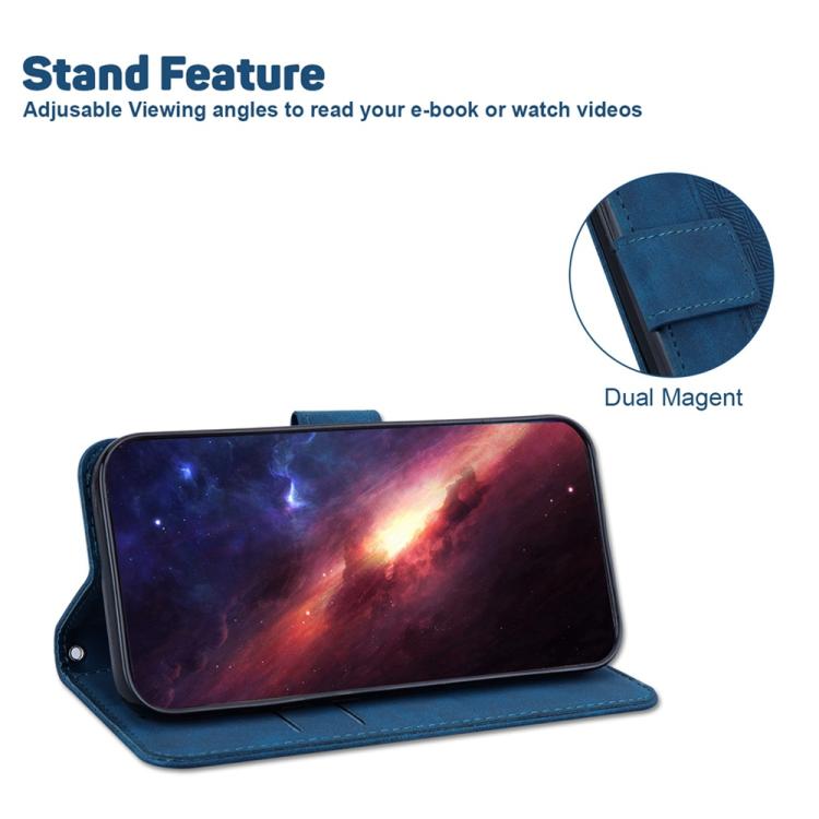 Funda de cuero con relieve geométrico para Redmi A5 4G (171,7 mm) (azul)