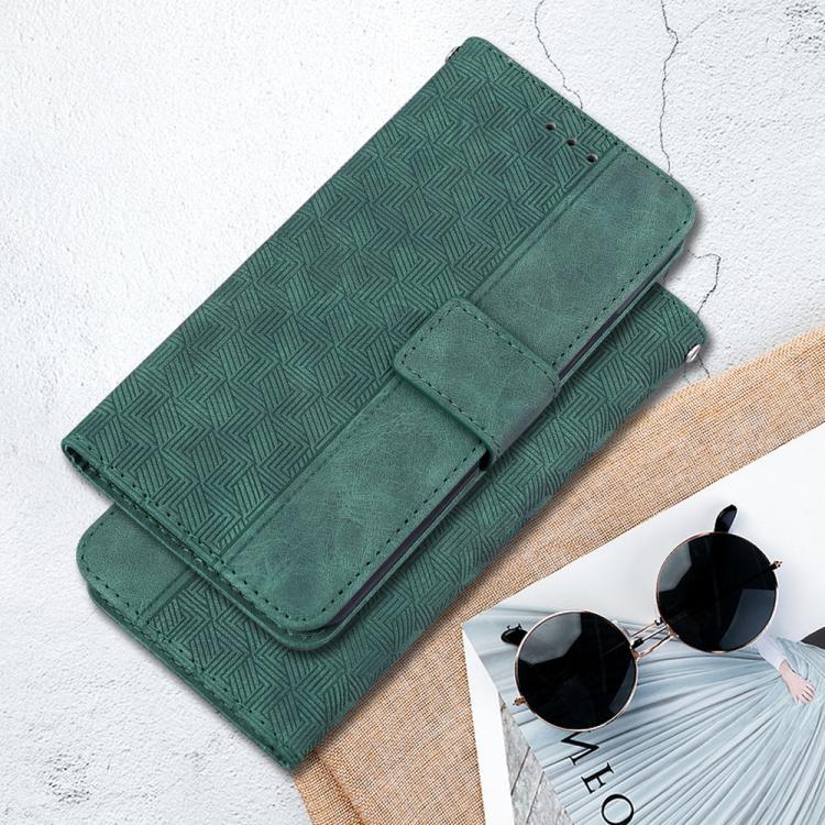 Funda de cuero con relieve geométrico para Redmi A5 4G (171,7 mm) (verde)