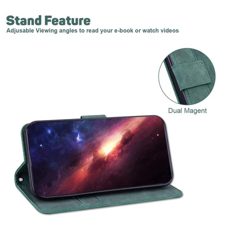 Funda de cuero con relieve geométrico para Redmi A5 4G (171,7 mm) (verde)