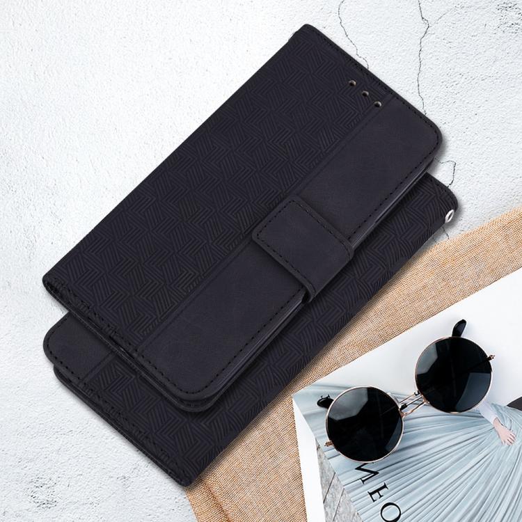 Funda de cuero con relieve geométrico para Redmi A5 4G (171,7 mm) (negro)