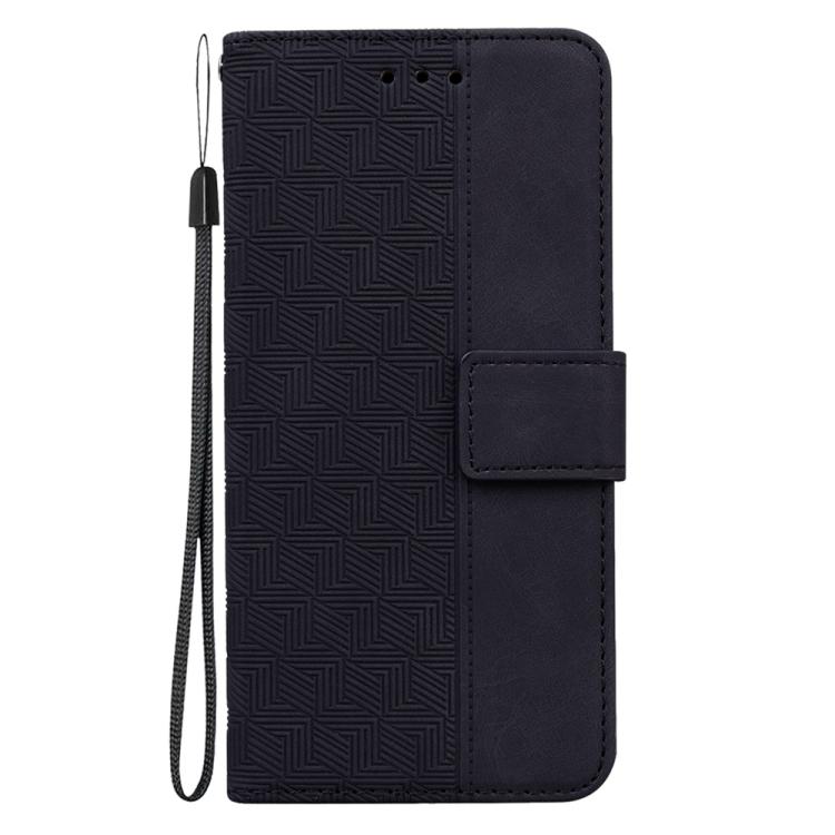 Funda de cuero con relieve geométrico para Redmi A5 4G (171,7 mm) (negro)