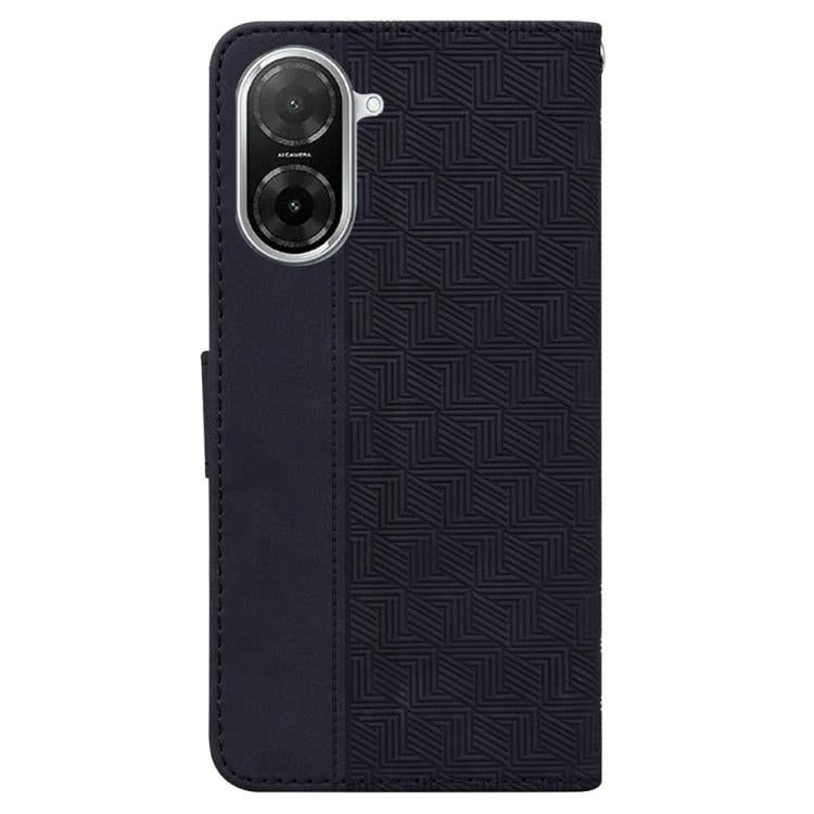 Funda de cuero con relieve geométrico para Redmi A5 4G (171,7 mm) (negro)