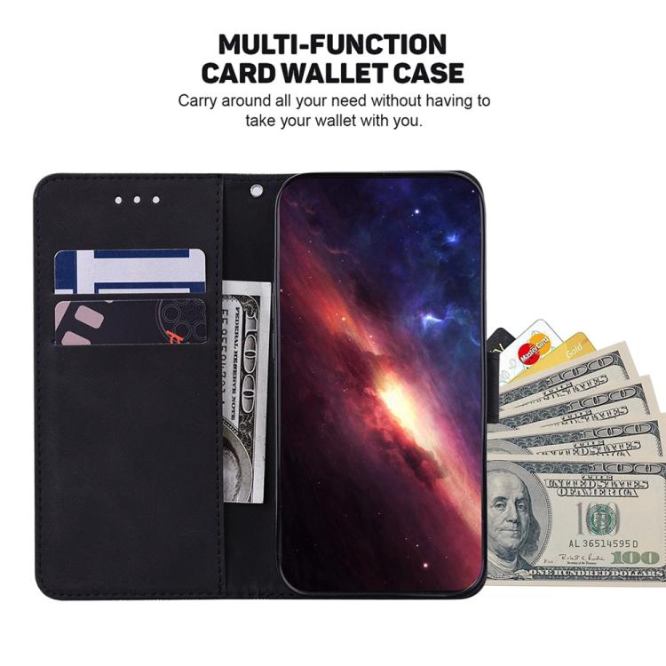 Funda de cuero con relieve geométrico para Redmi A5 4G (171,7 mm) (negro)