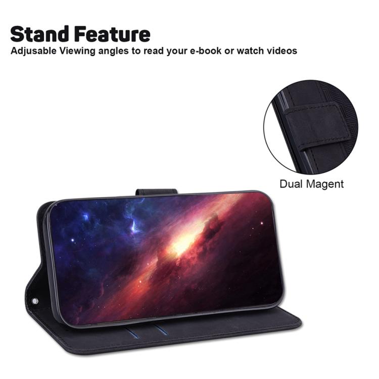Funda de cuero con relieve geométrico para Redmi A5 4G (171,7 mm) (negro)