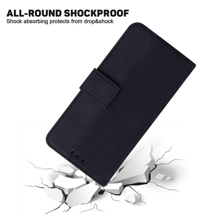Funda de cuero con relieve geométrico para Redmi A5 4G (171,7 mm) (negro)
