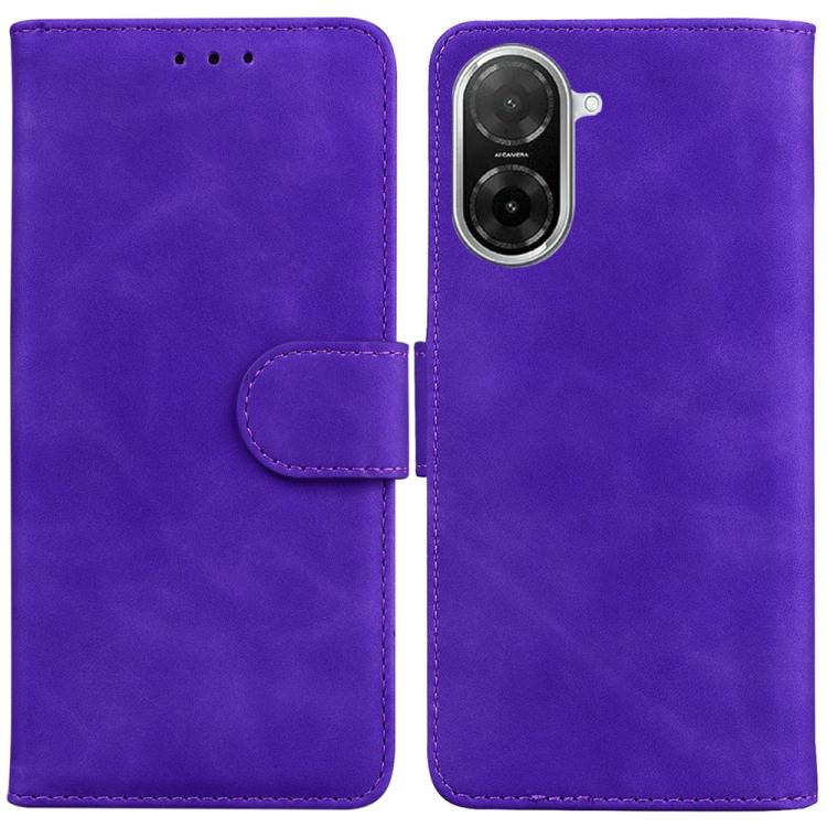 Funda de cuero con tapa para Redmi A5 4G (171,7 mm), color puro y tacto suave (morado)